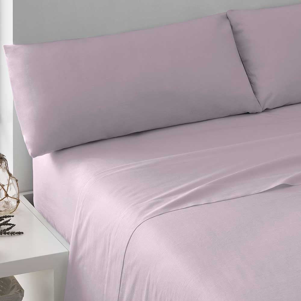 Juego de sábanas algodón malva