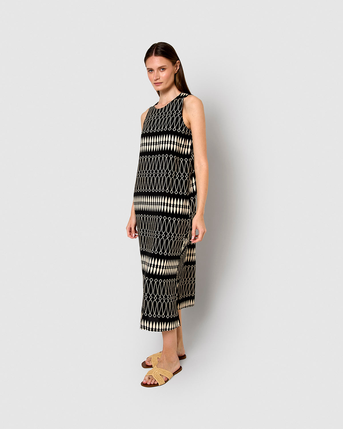 Vestido largo viscosa tulum beige
