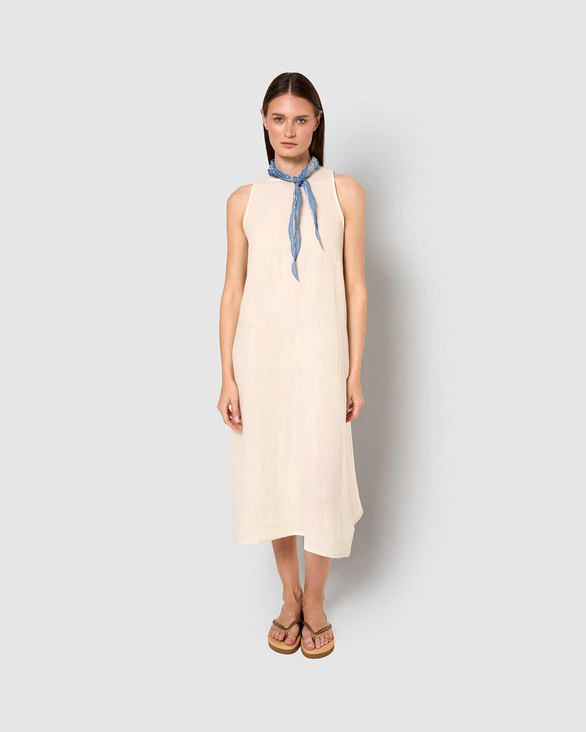 Vestido largo tirantes muselina blanco