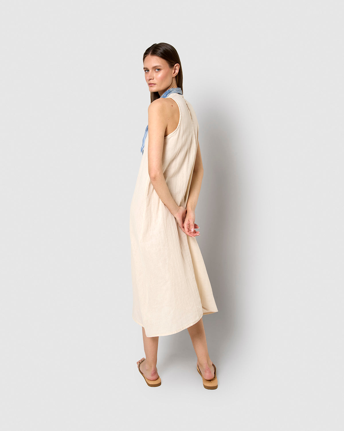 Vestido largo tirantes muselina blanco