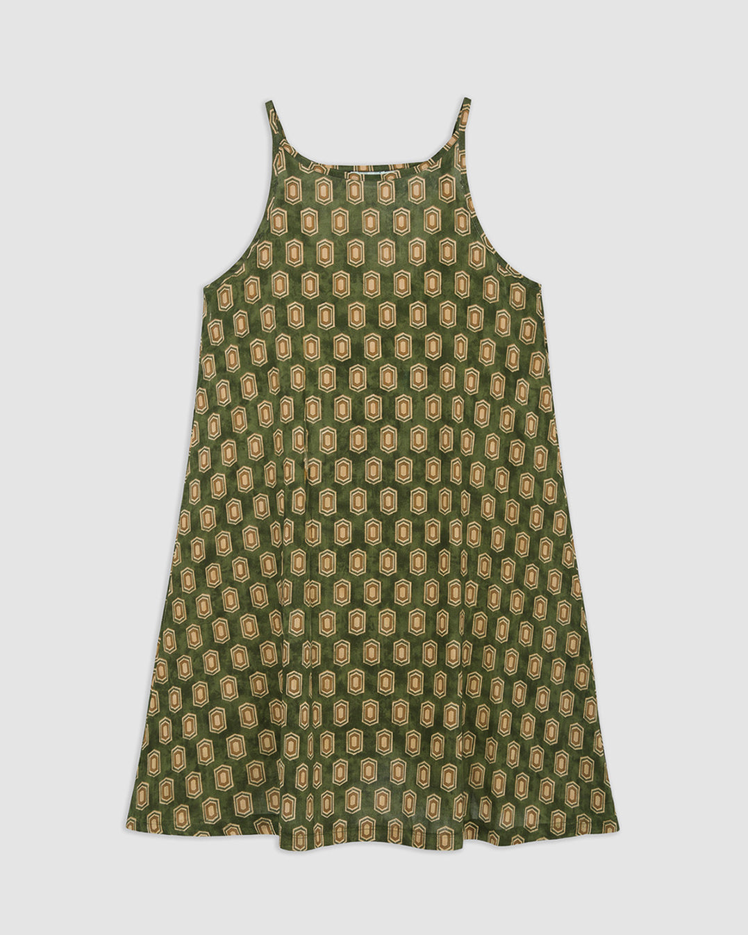 Vestido corto tirantes crepe jackie verde