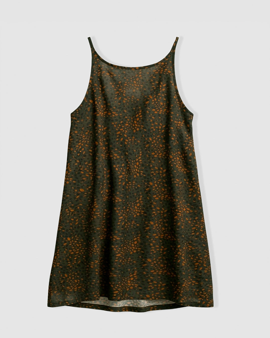 Vestido corto tirantes crepe pavani verde cacería