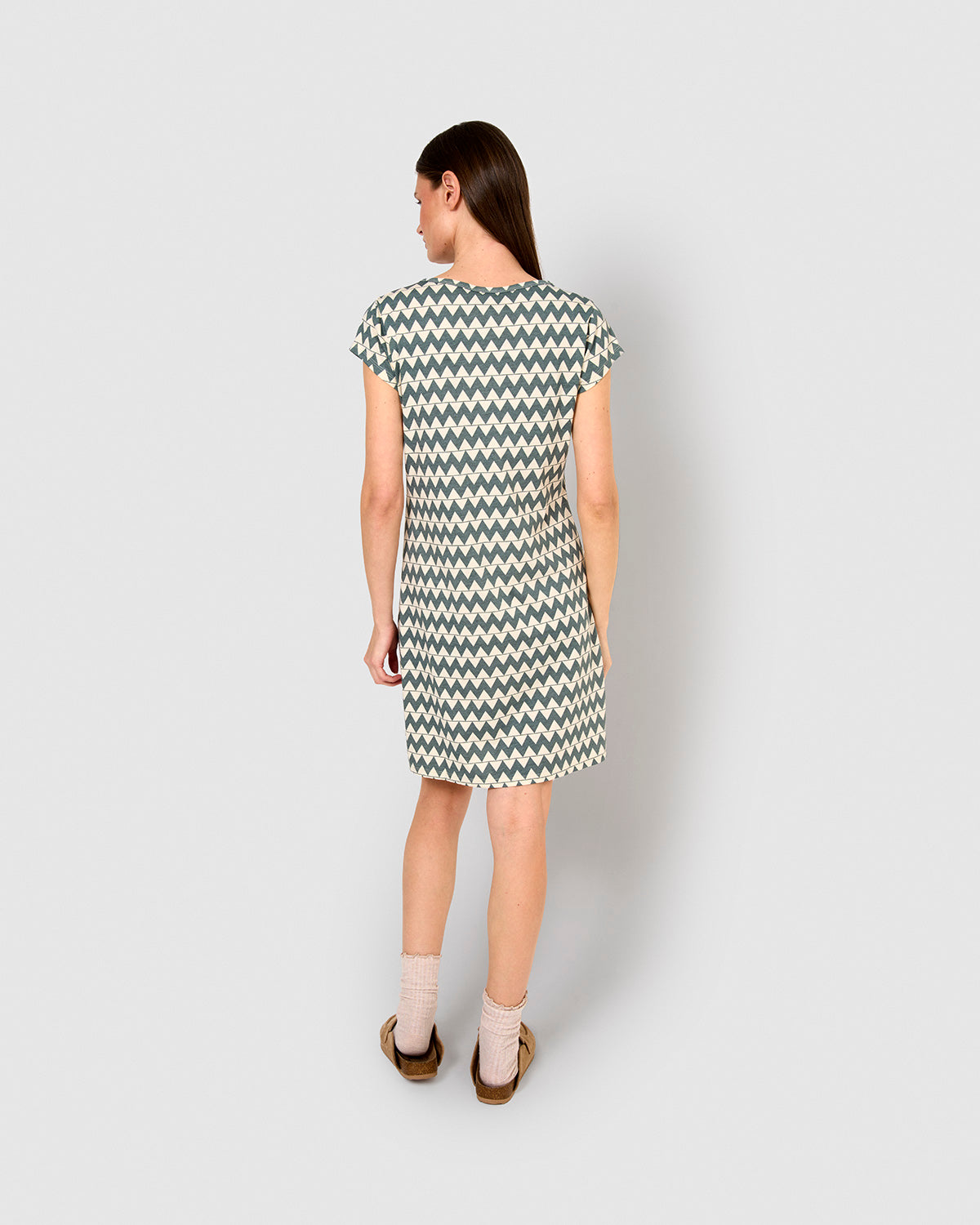 Camisón corto de algodón portofino verde azulado