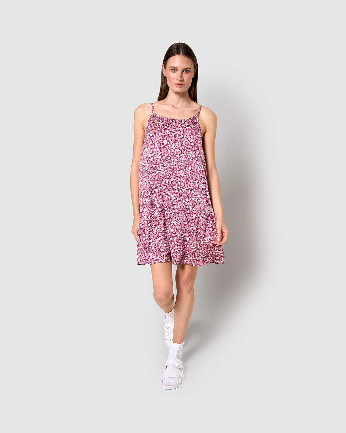 Vestido corto satén denisa malva