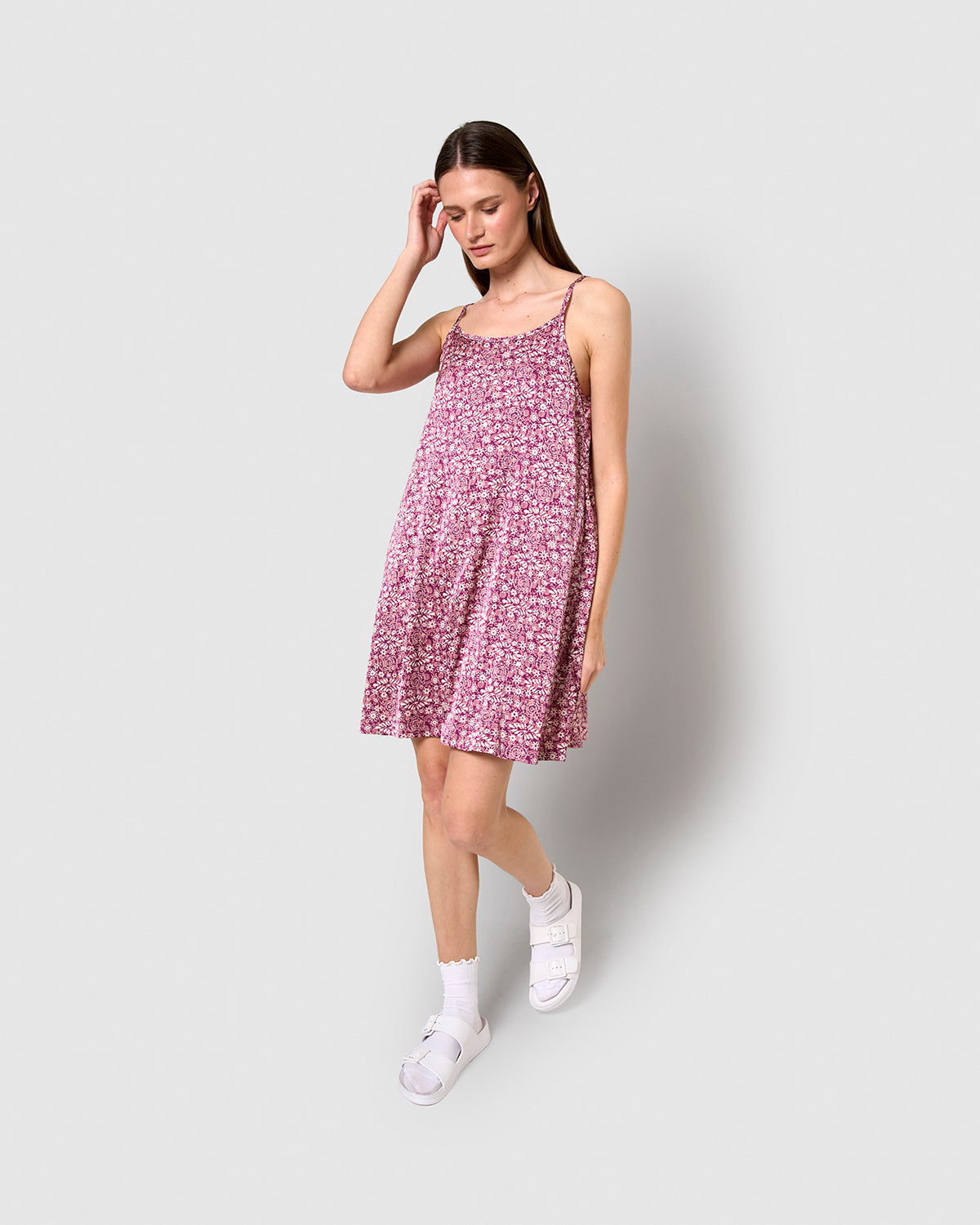 Vestido corto satén denisa malva