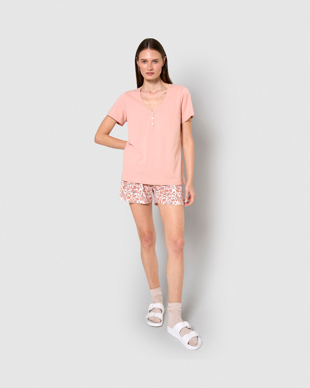 Pijama corto algodón meghan rosa