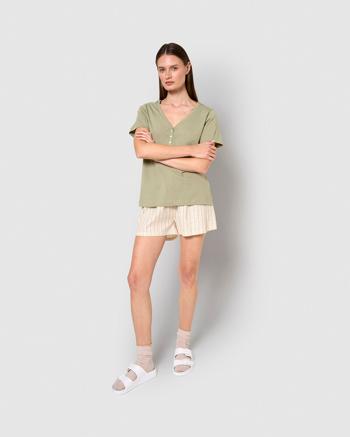 Pijama corto algodón rita verde