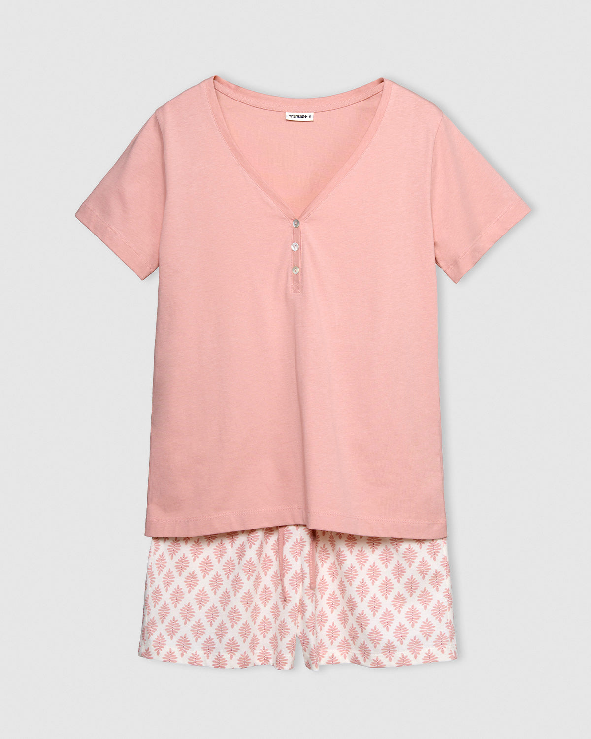 Pijama corto algodón zurich rosa palo