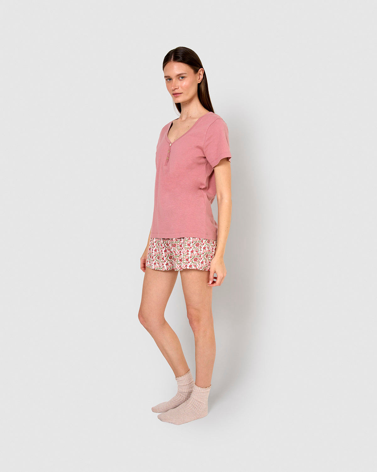 Pijama corto algodón amazonas rosa