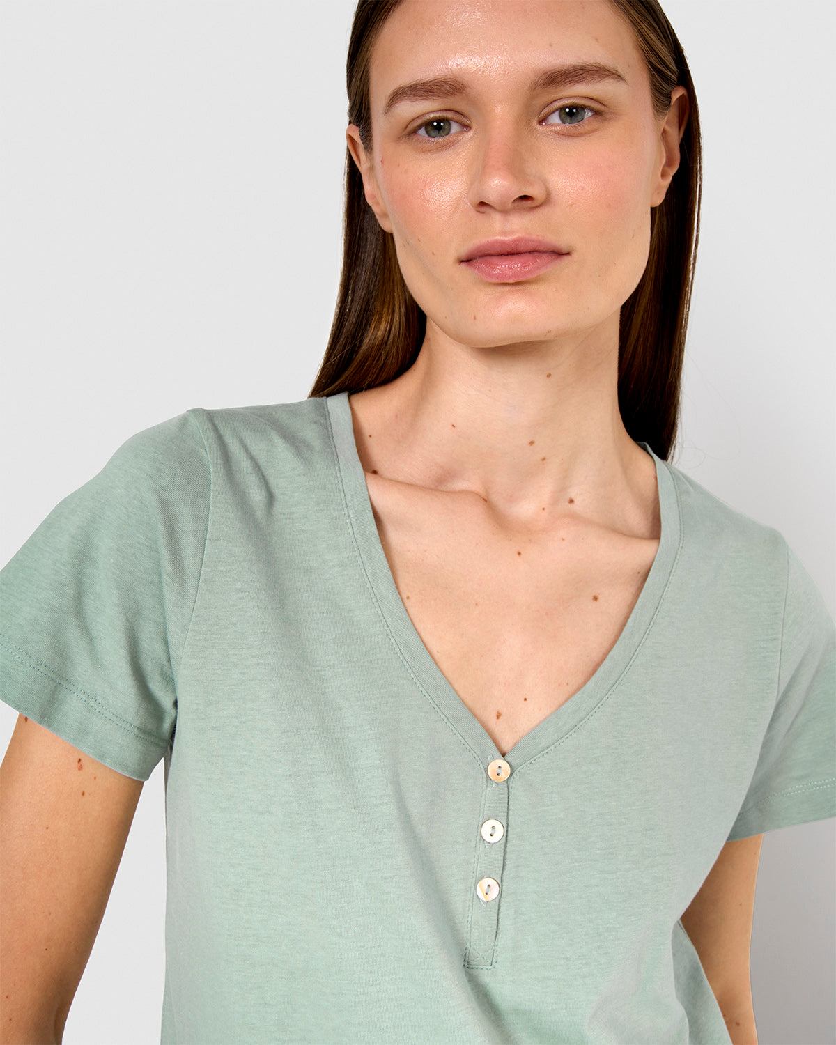 Pijama corto algodón raya serena verde azulado