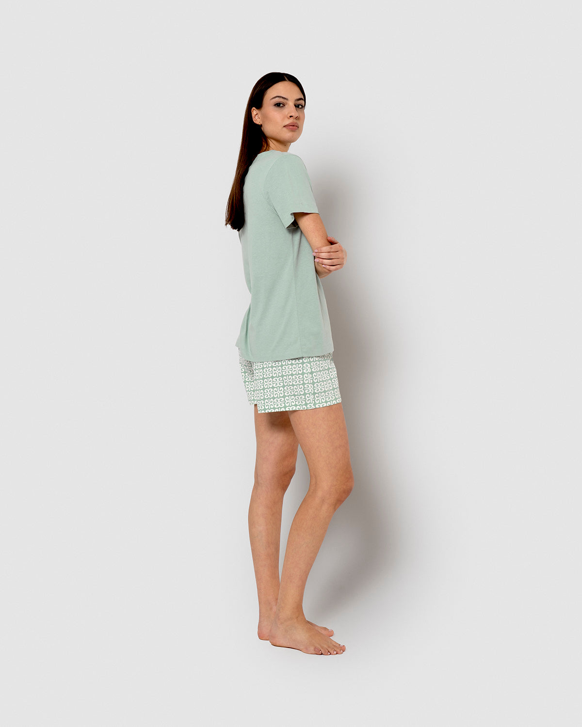 Pijama corto algodón sagitario verde tiffany
