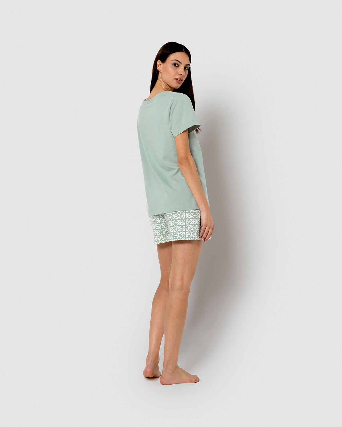Pijama corto algodón sagitario verde tiffany