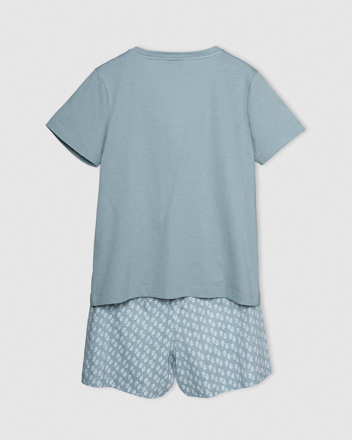 Pijama corto algodón tiara azul agua