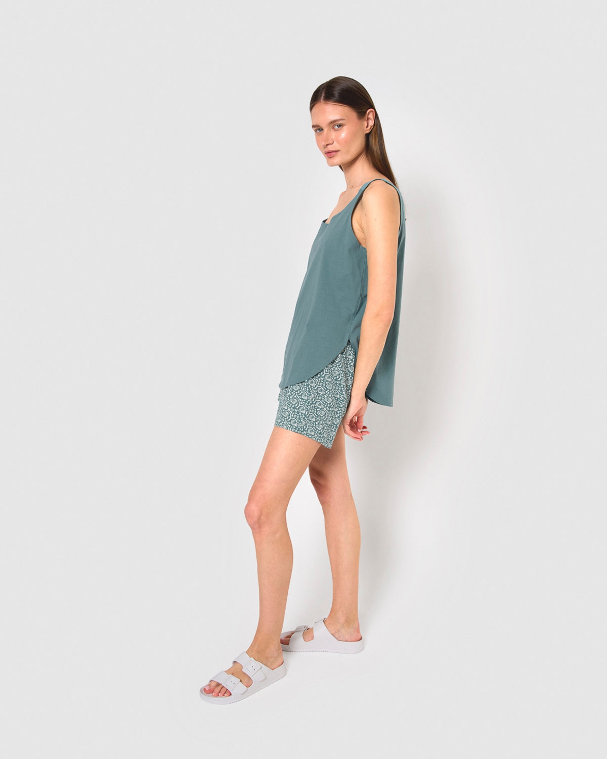Pijama tirantes algodón diya azul agua