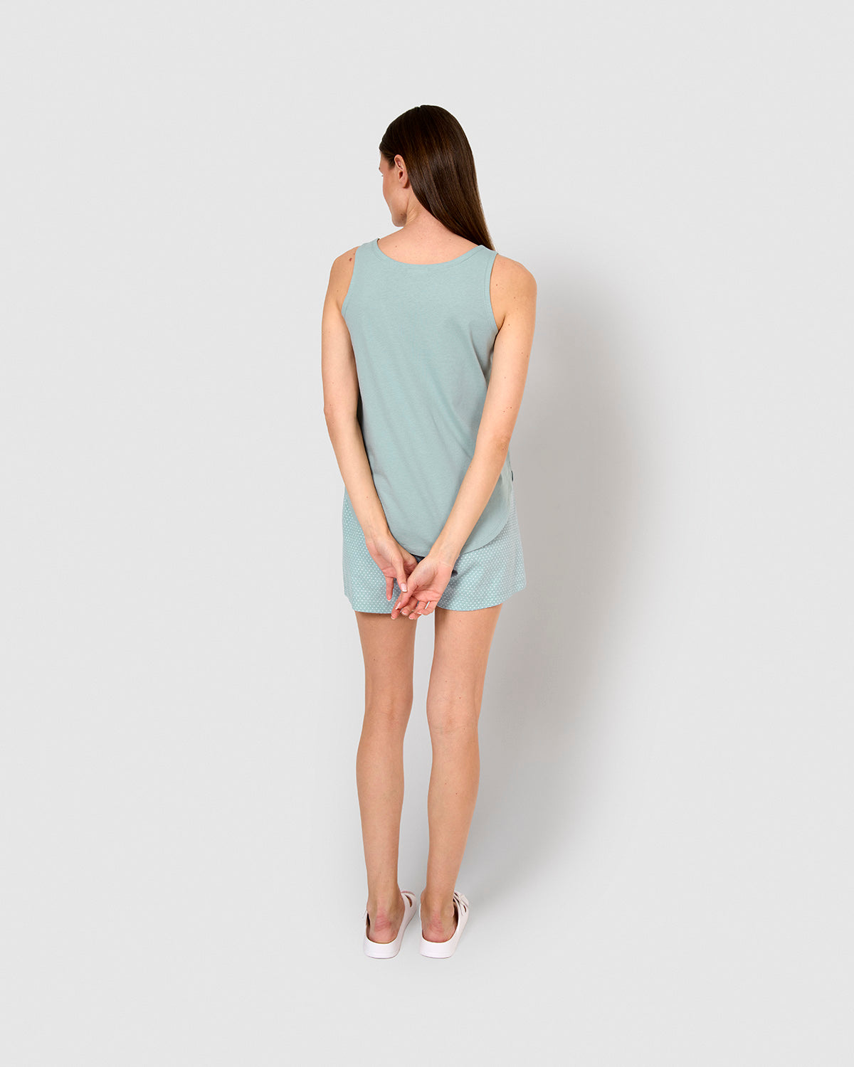Pijama tirantes algodón roquero azul agua