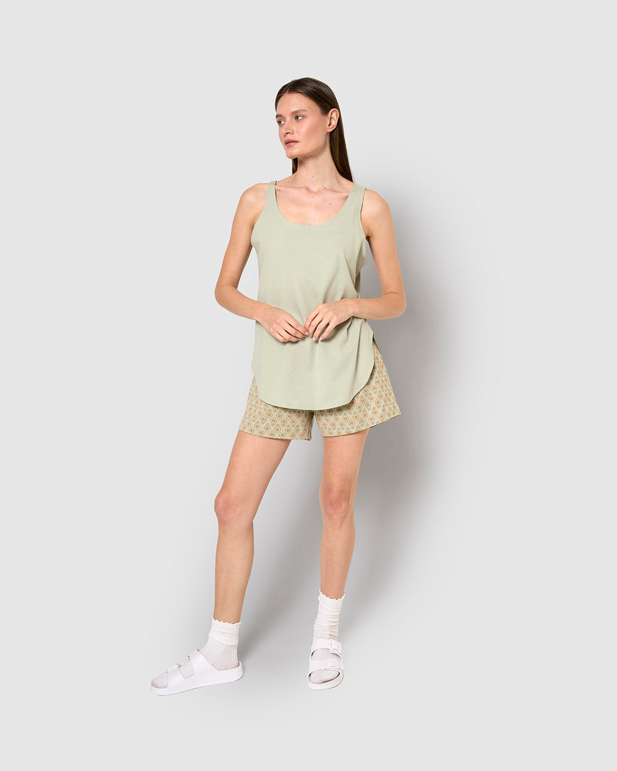 Pijama tirantes algodón kamala verde caceria