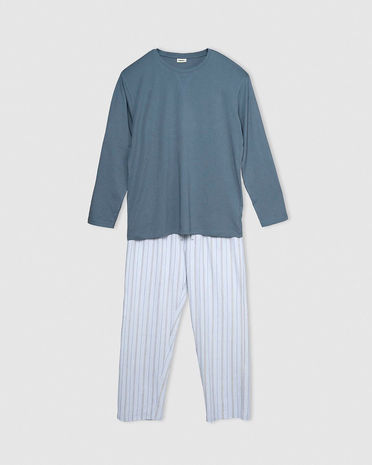 Pijama largo algodón raya romanus azul marino