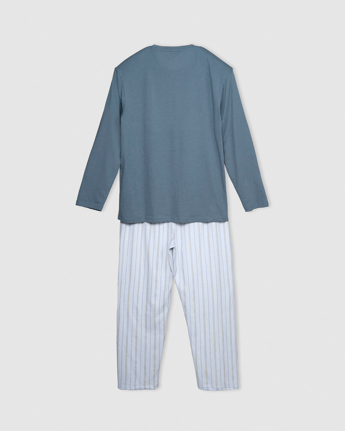 Pijama largo algodón raya romanus azul marino