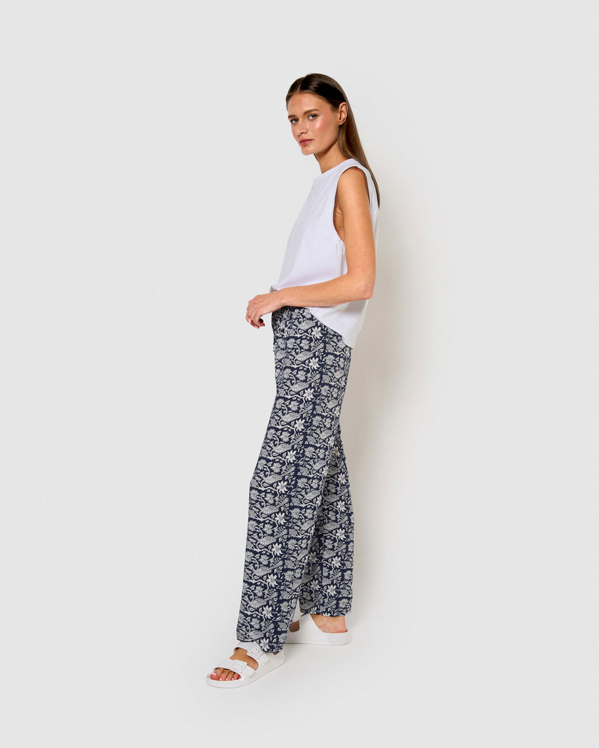 Pantalón viscosa mikonos azul marino