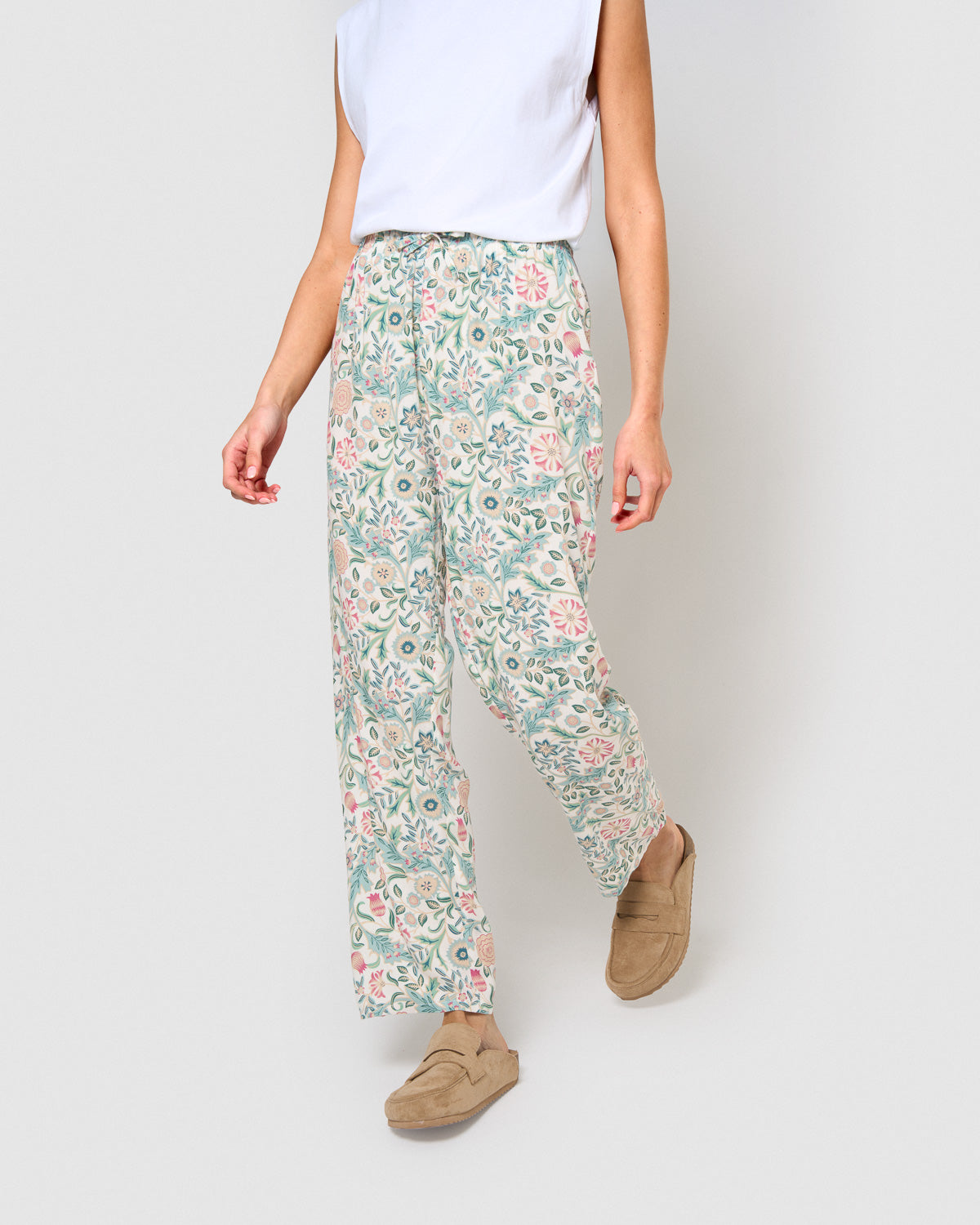 Pantalón viscosa zanzibar rosa
