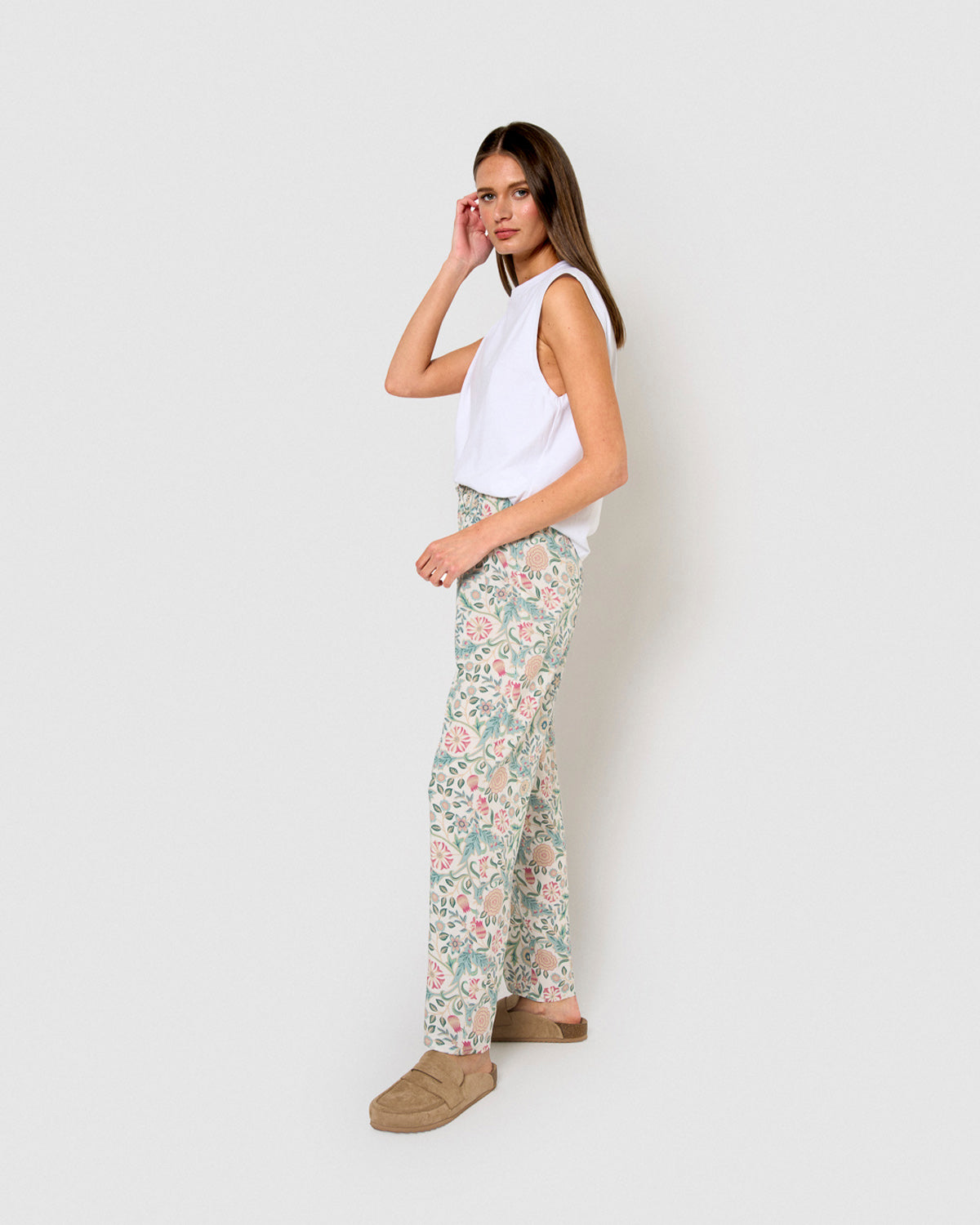 Pantalón viscosa zanzibar rosa