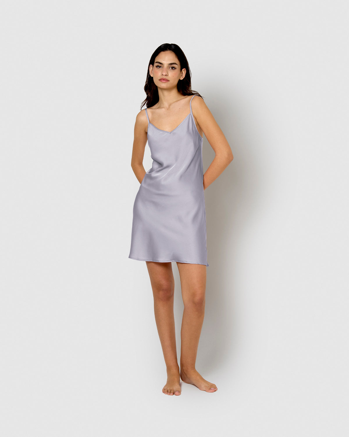 Camisón corto de satén new índigo