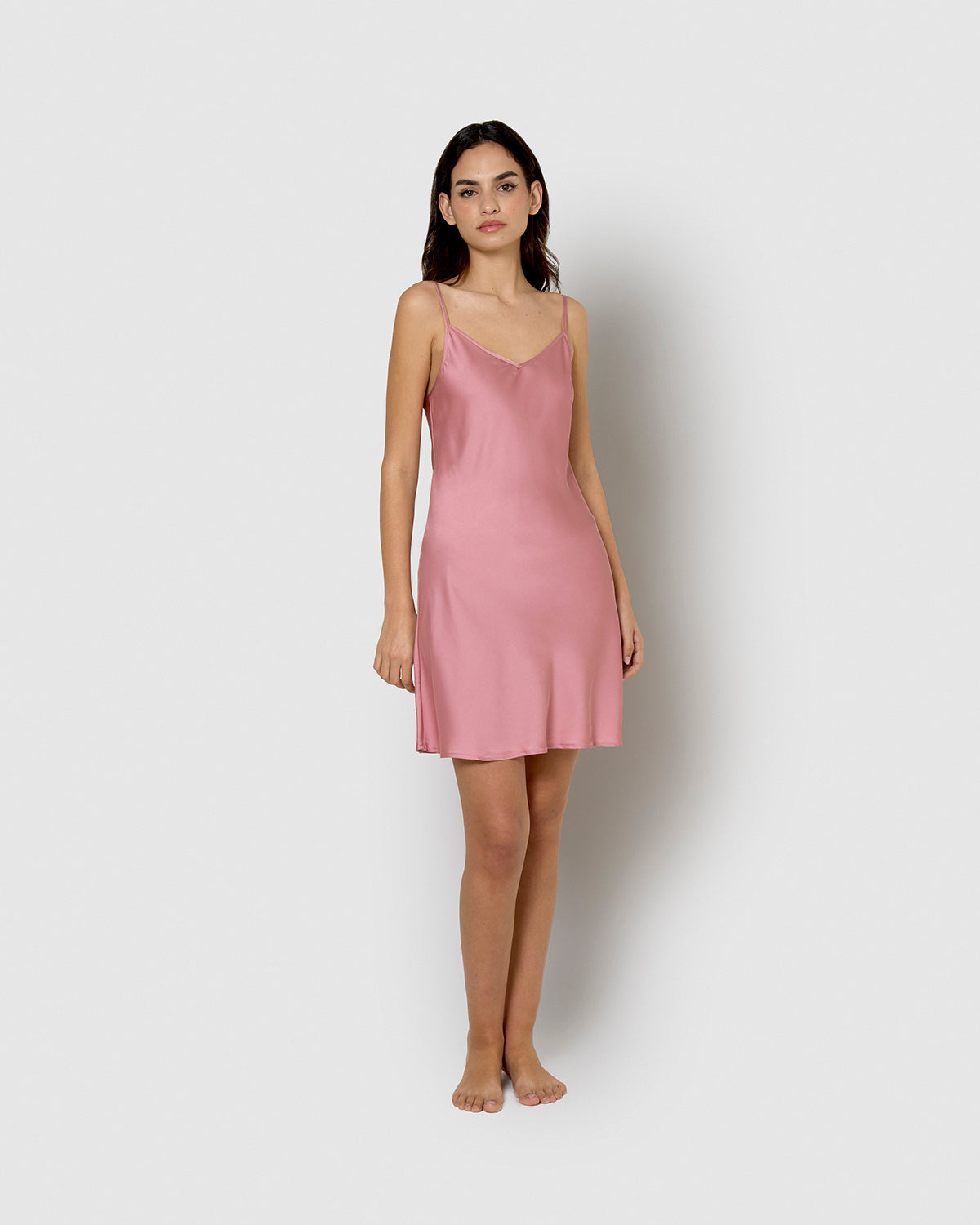 Camisón corto de satén new malva