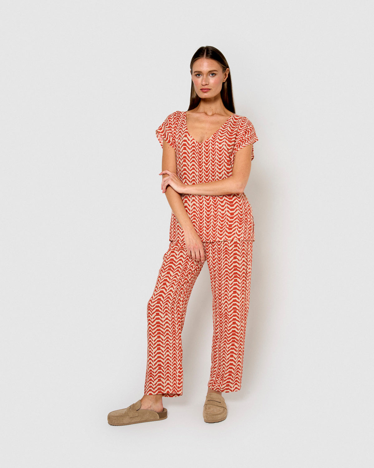 Blusa viscose oveta teja