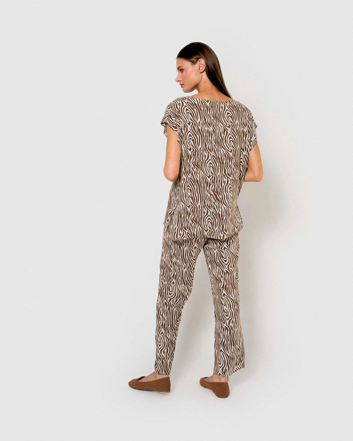 Blusa viscosa uda marrón