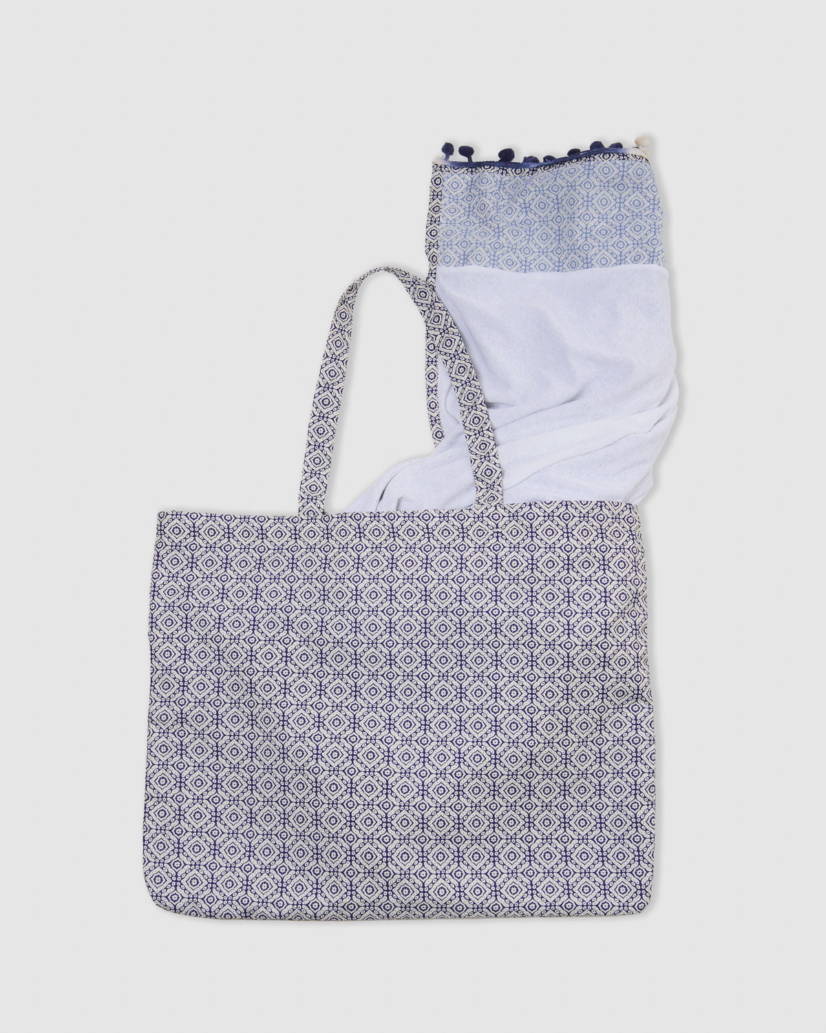 Pack bolso + toalla pareo mandolia azul marino