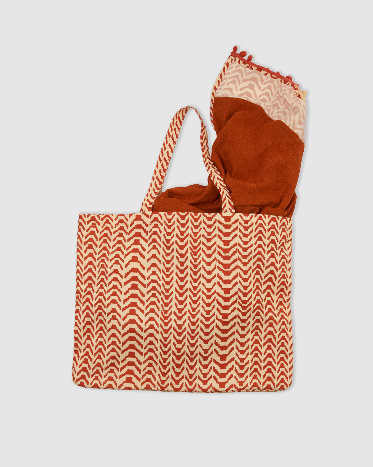 Set borsa + telo pareo oveta terracotta