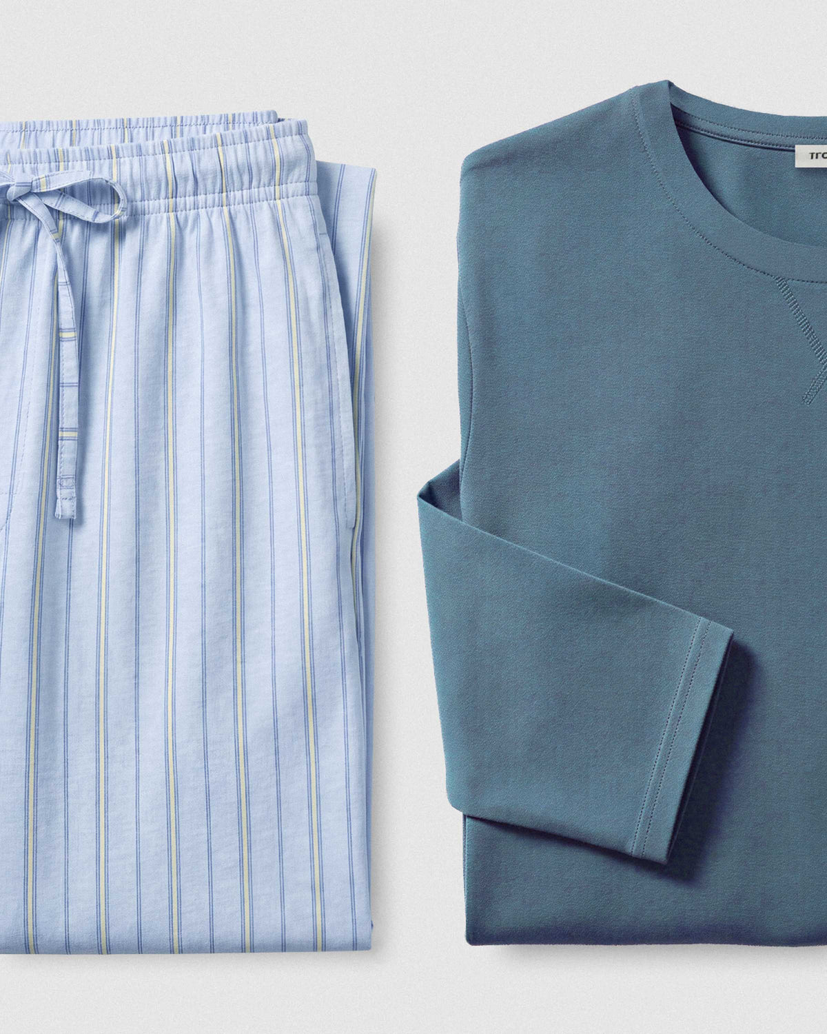 Pijama largo algodón raya romanus azul marino