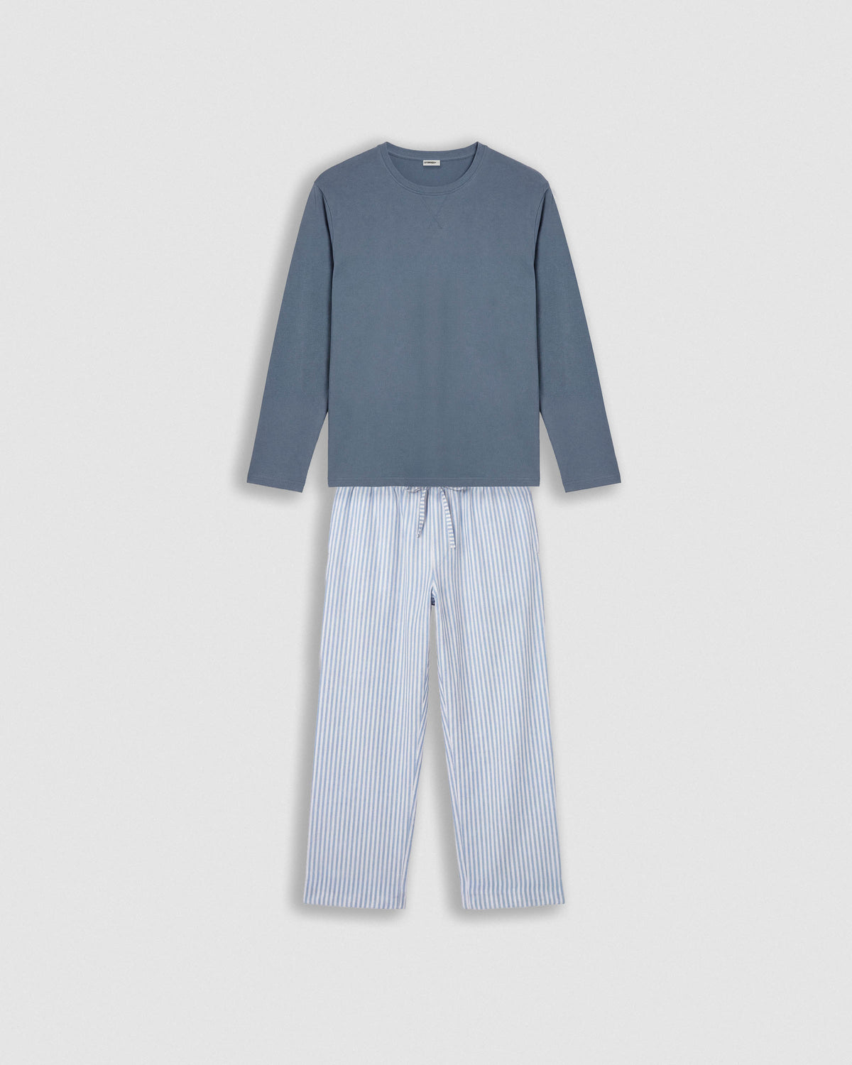 Pijama largo de algodón raya kodac azul marino