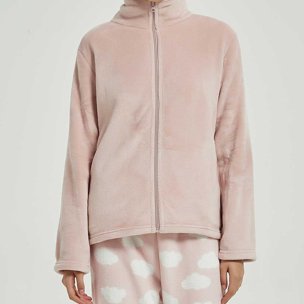 Sudadera terciopelo rosa palo