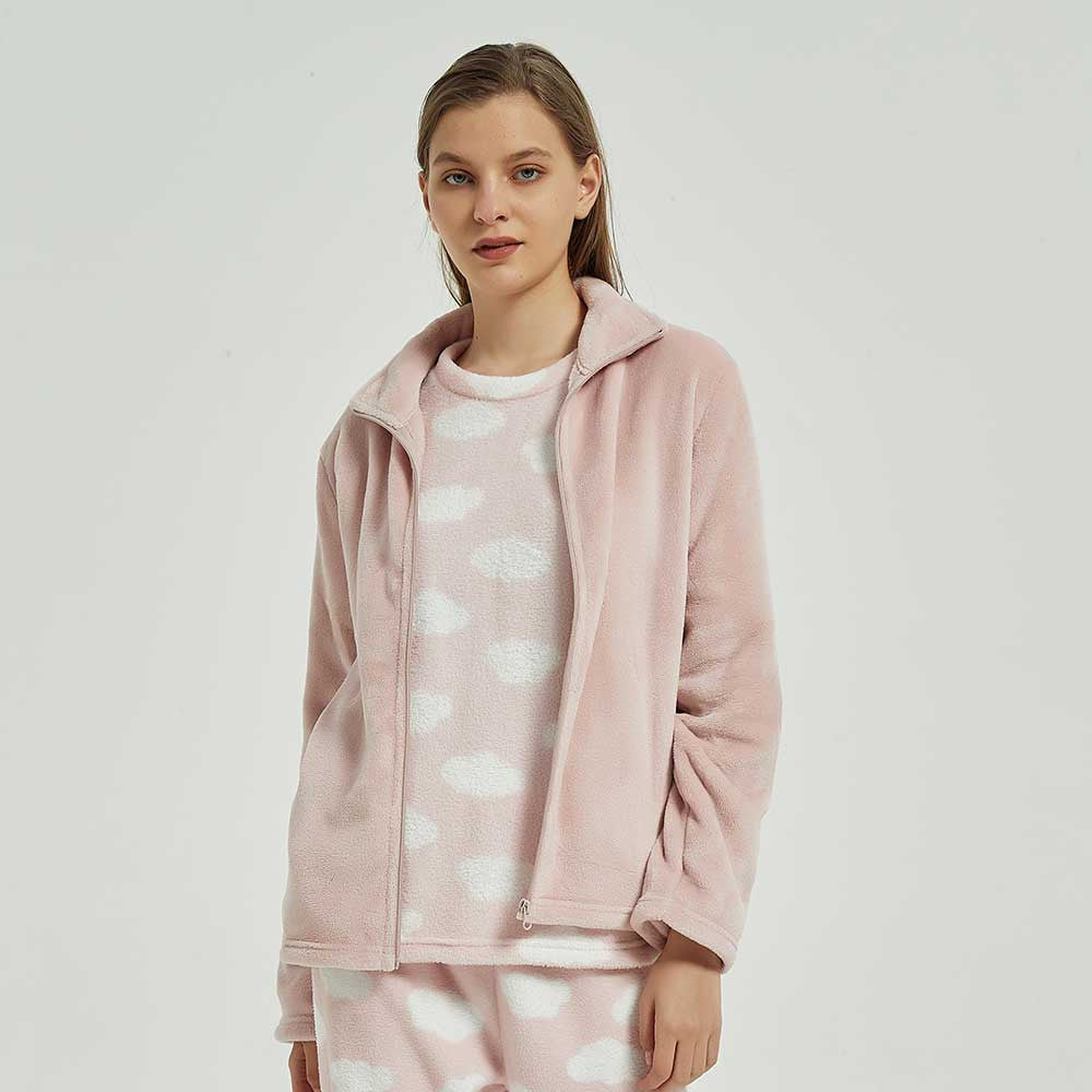 Sudadera terciopelo rosa palo