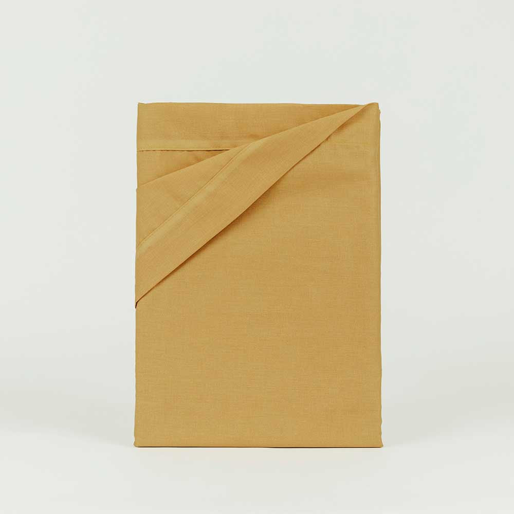 Juego de sábanas algodón lisas mostaza