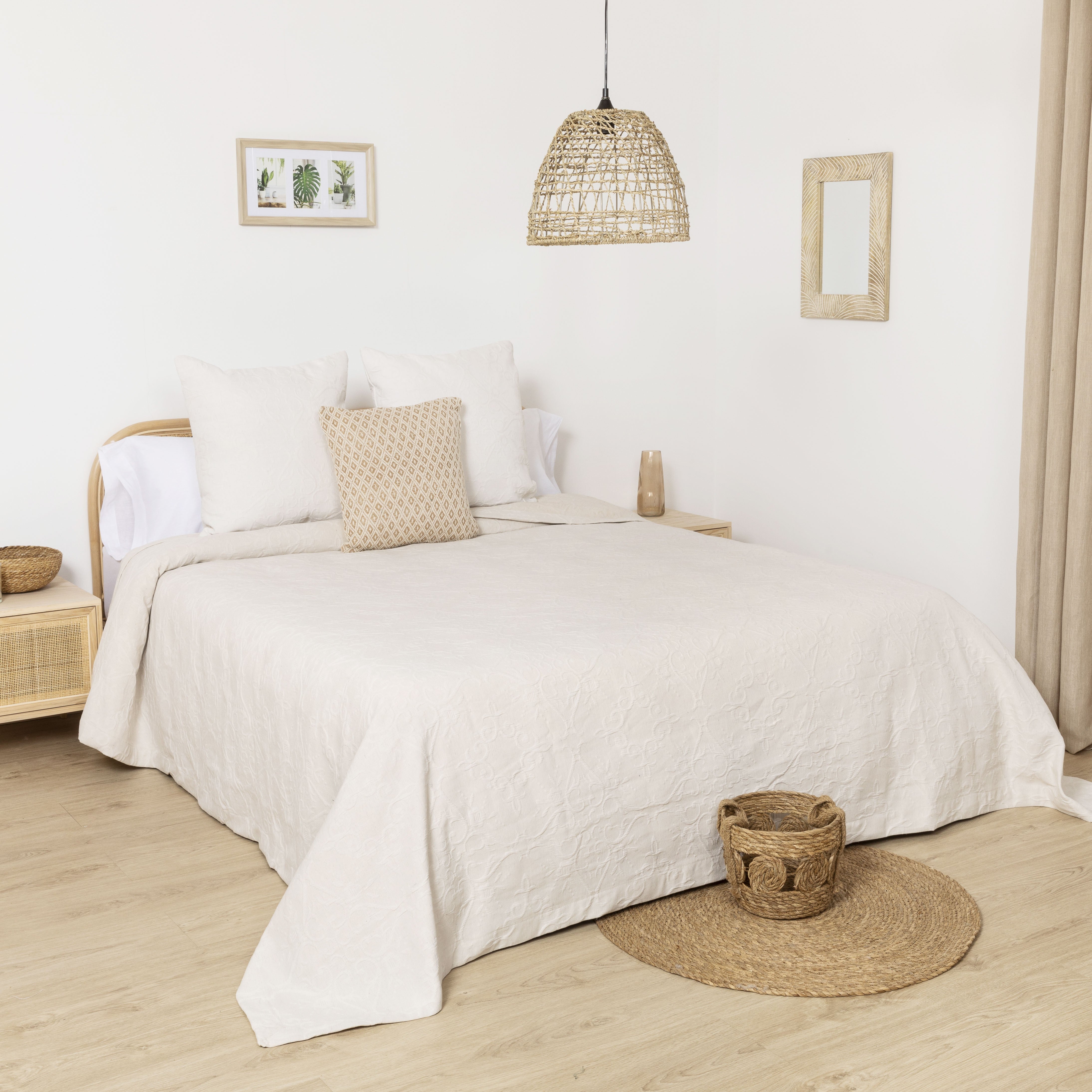 Colcha piqué Moschato natural