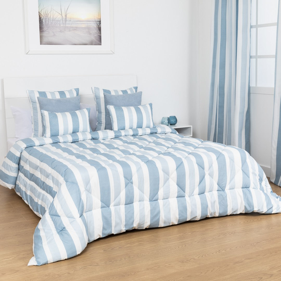 Edredom com estampa listrada Indigo Calcutta