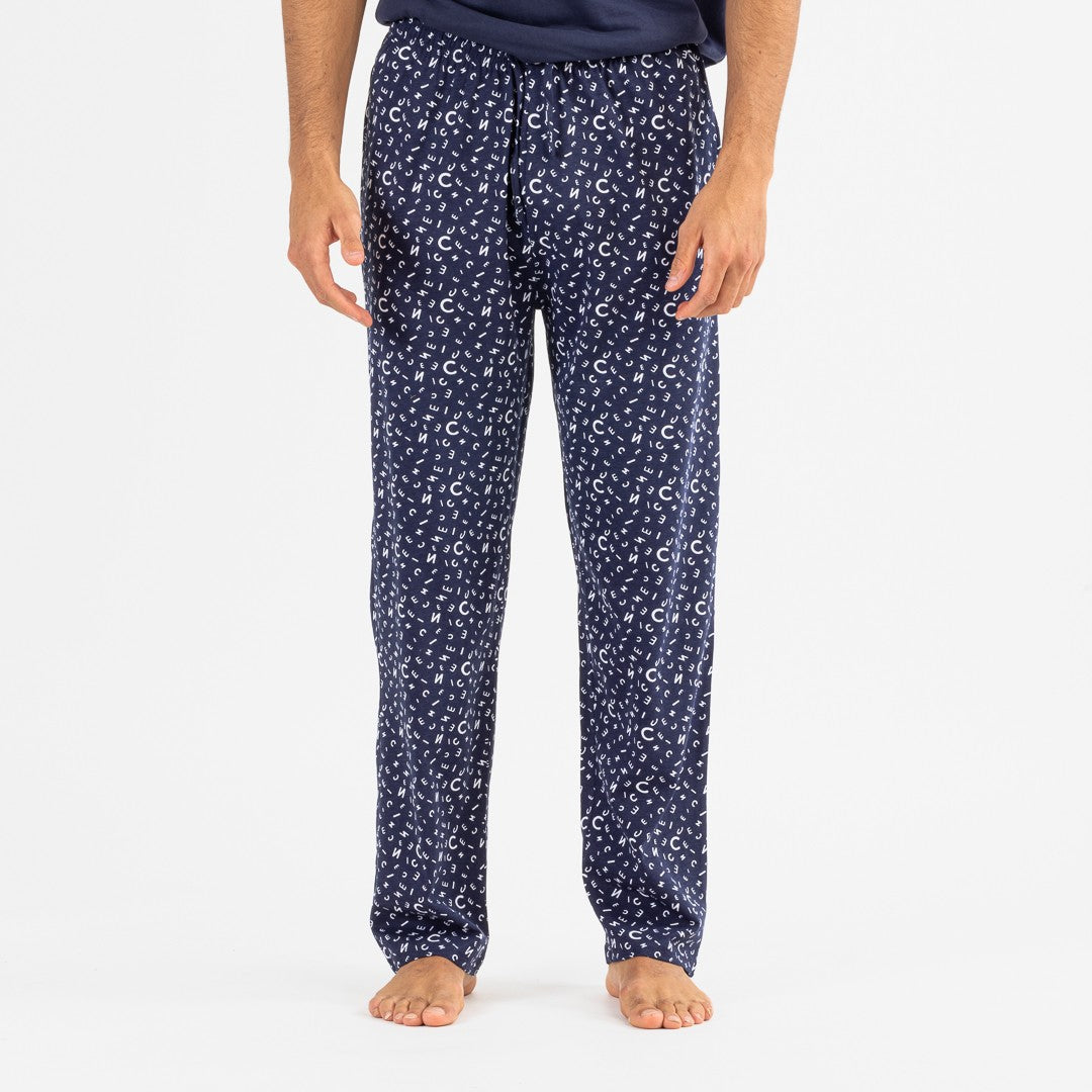 Pijama hombre manga corta Yelco azul marino