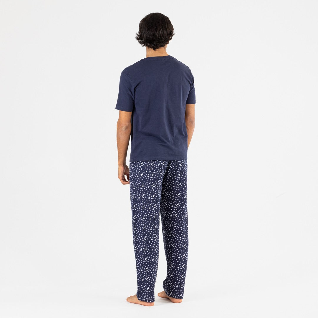 Pijama hombre manga corta Yelco azul marino