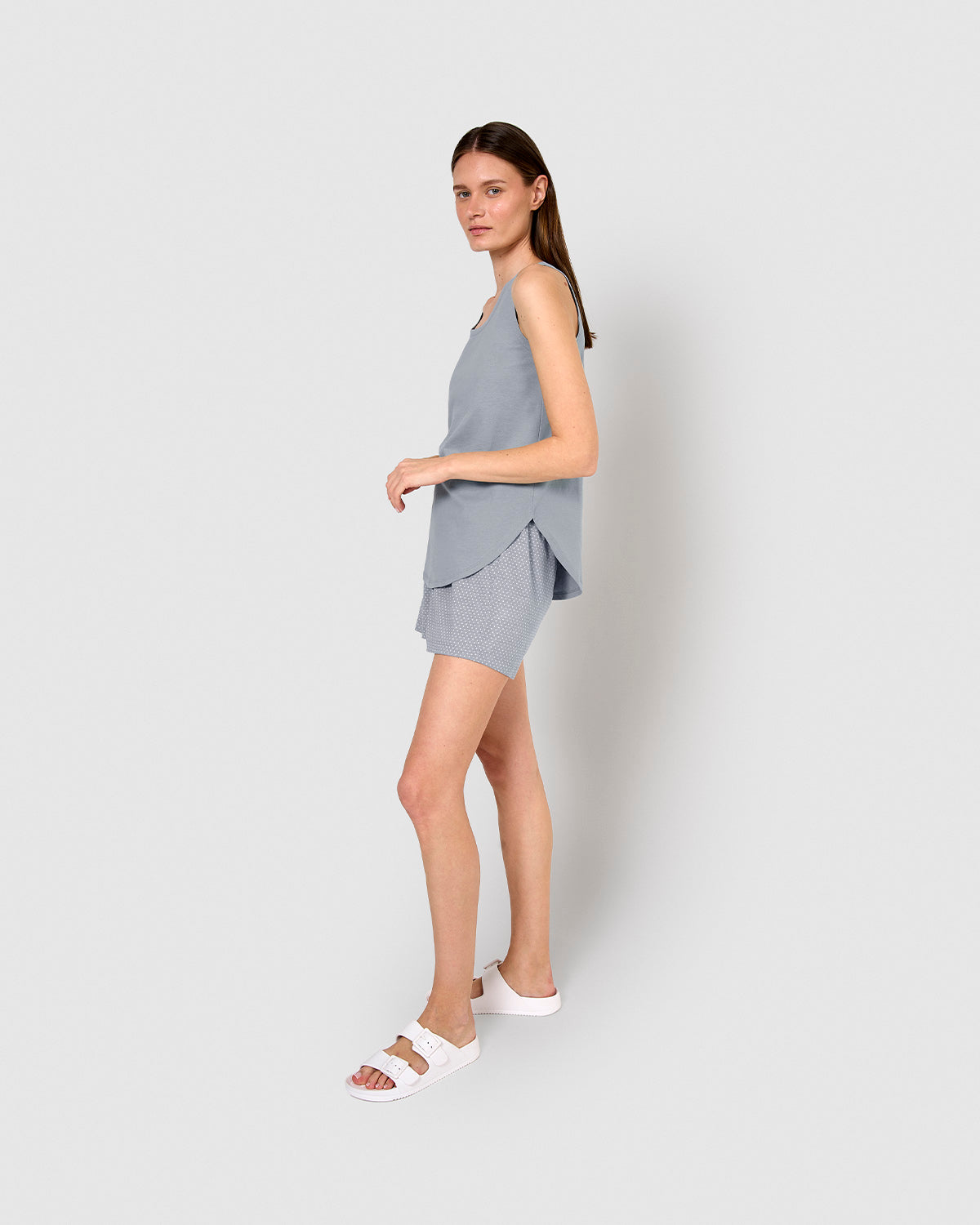 Pigiama spalline cotone roquero grigio