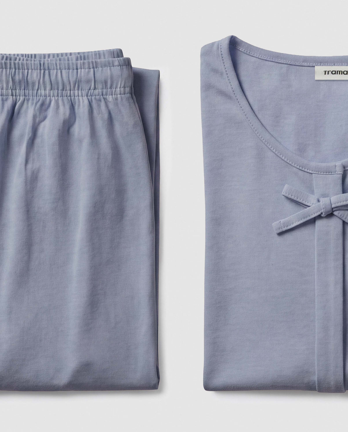 Pijama largo de algodón lazo índigo