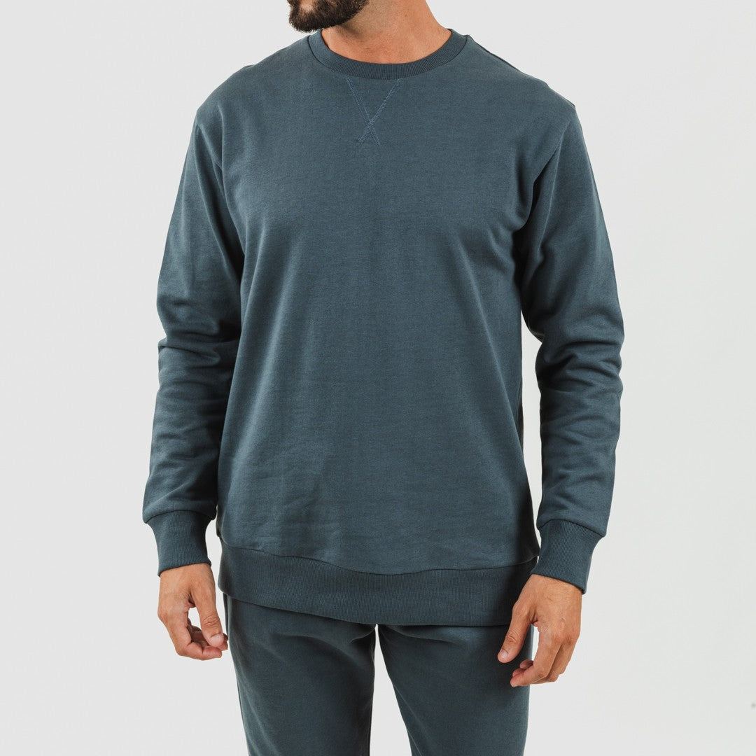 Conjunto deportivo largo algodón hombre verde menta