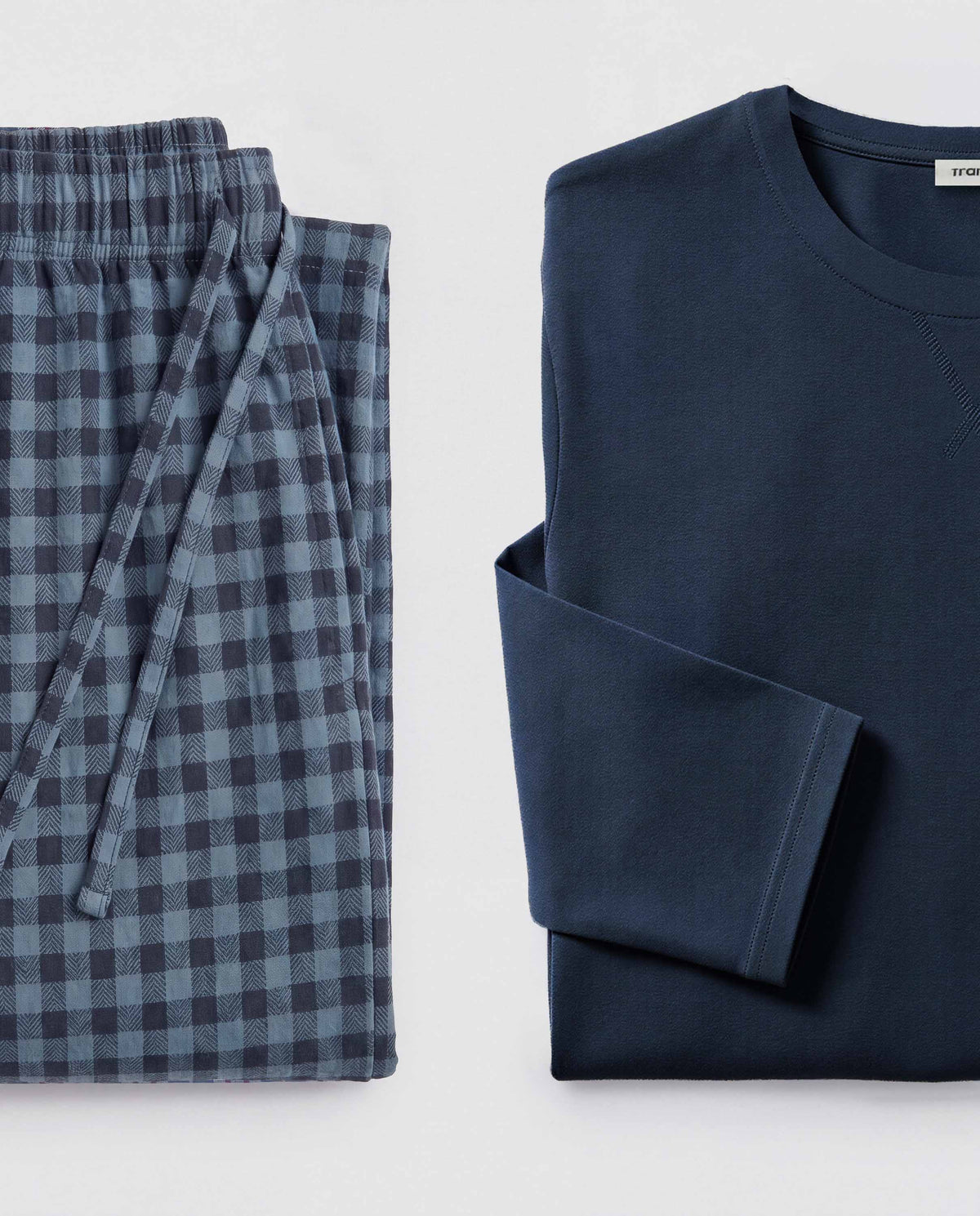 Pijama franela algodón cuadro soreya azul