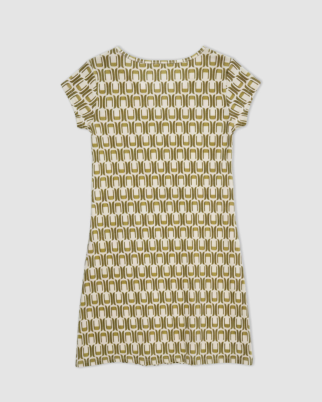 Camisón corto de algodón suede verde oliva
