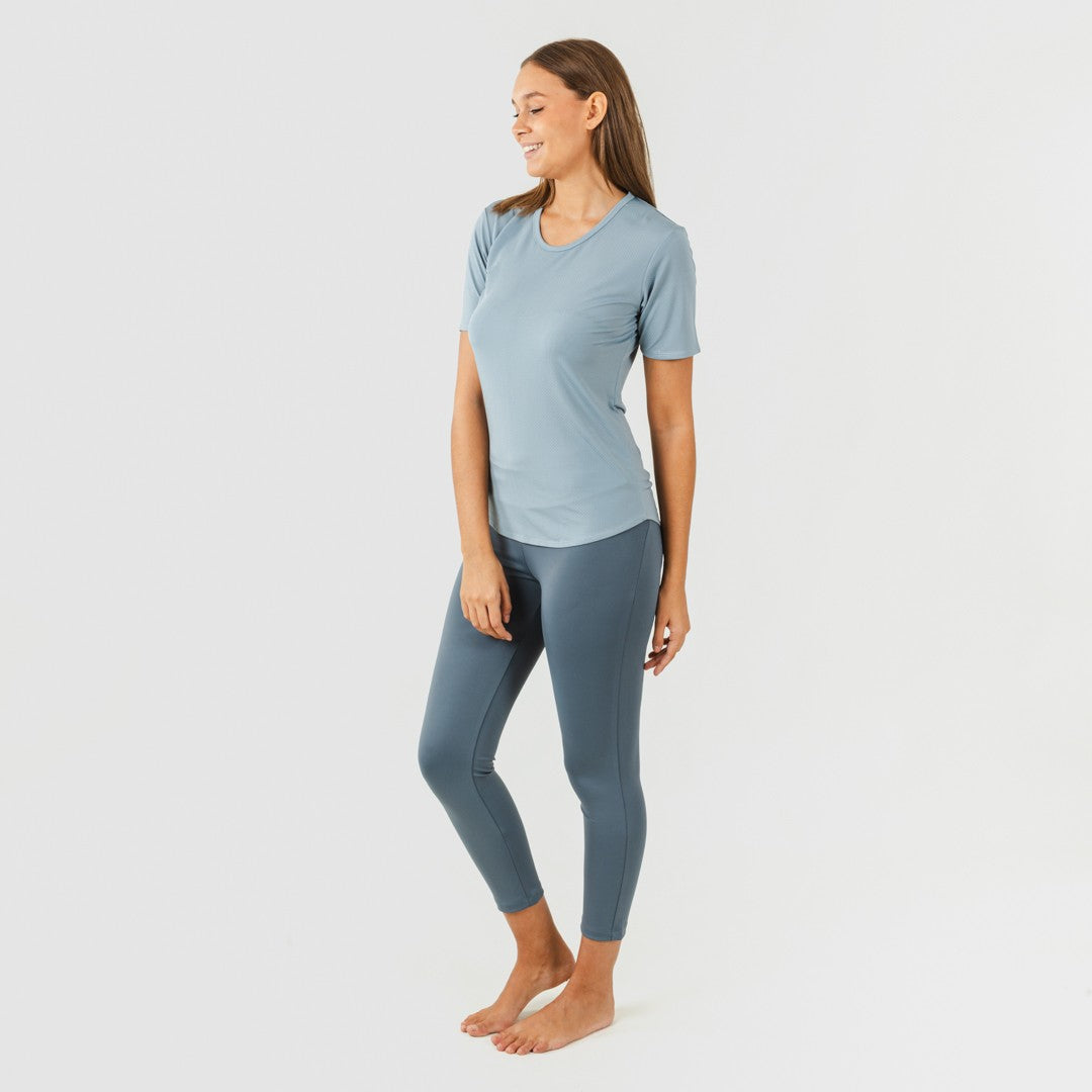 Conjunto deportivo leggings largo mujer indigo claro/oscuro