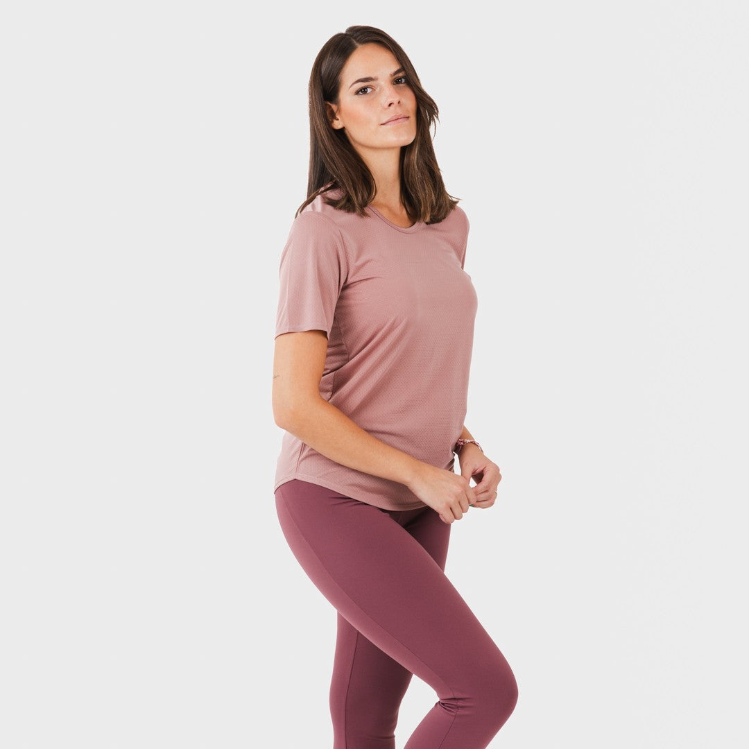 Conjunto deportivo leggings largo mujer malva - berenjena