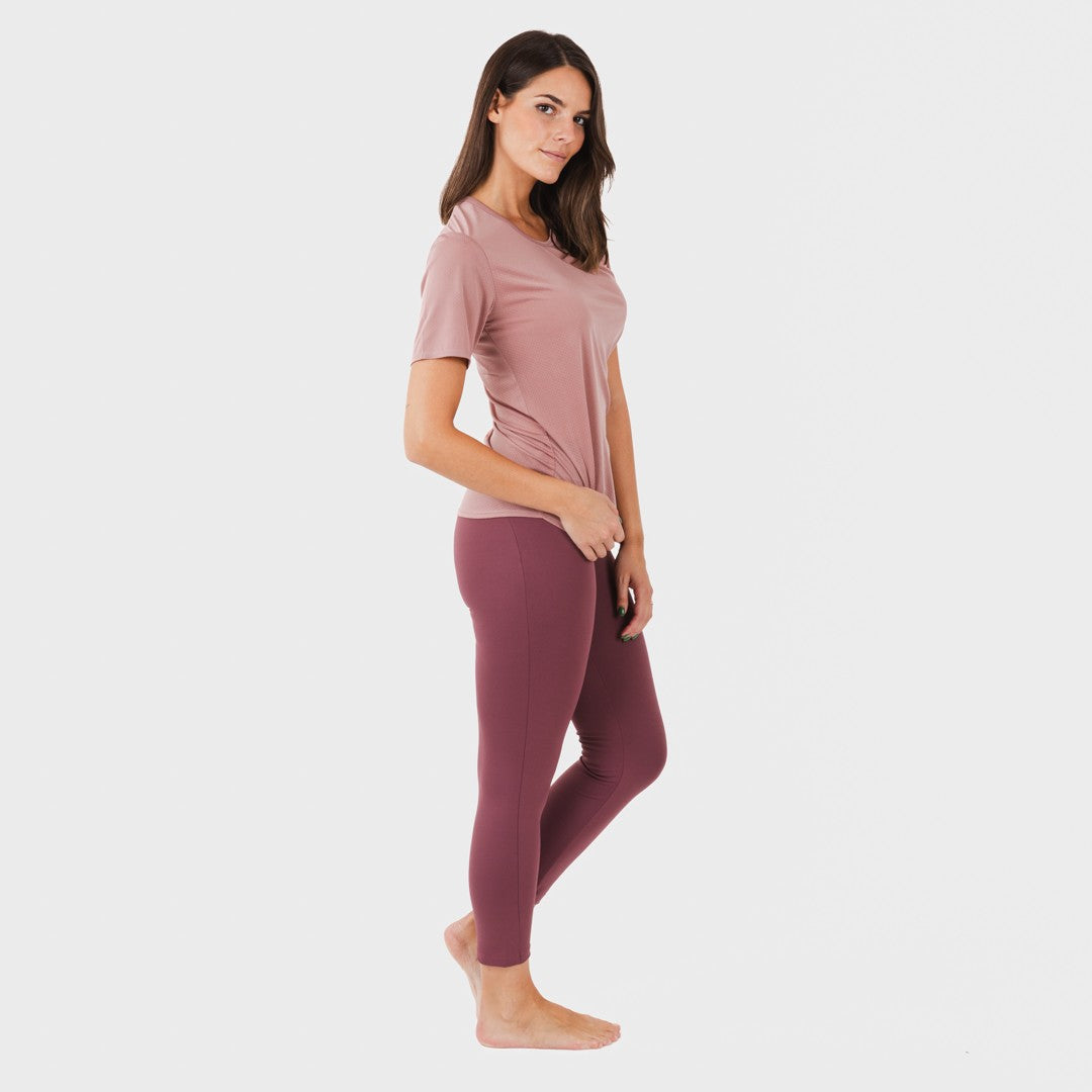 Conjunto deportivo leggings largo mujer malva - berenjena