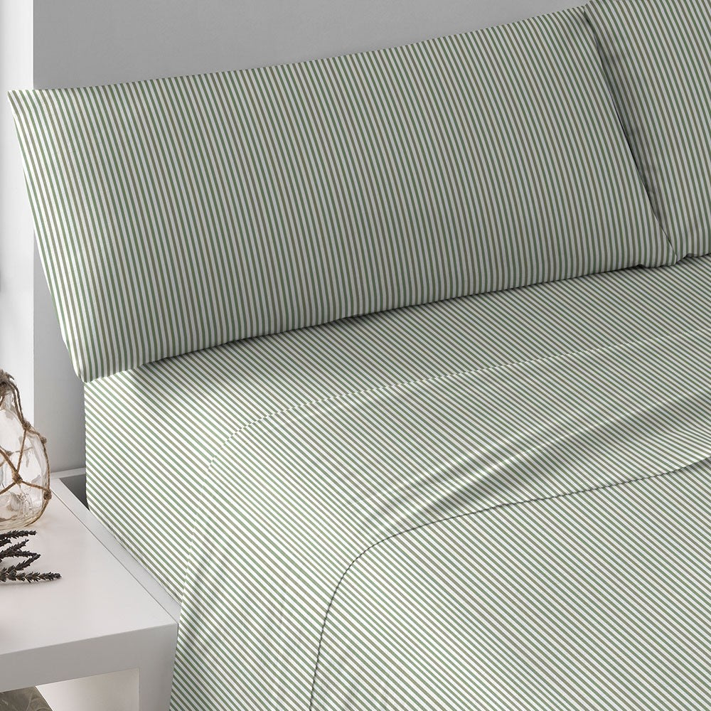 Set di lenzuola in cotone raya leia verde caccia