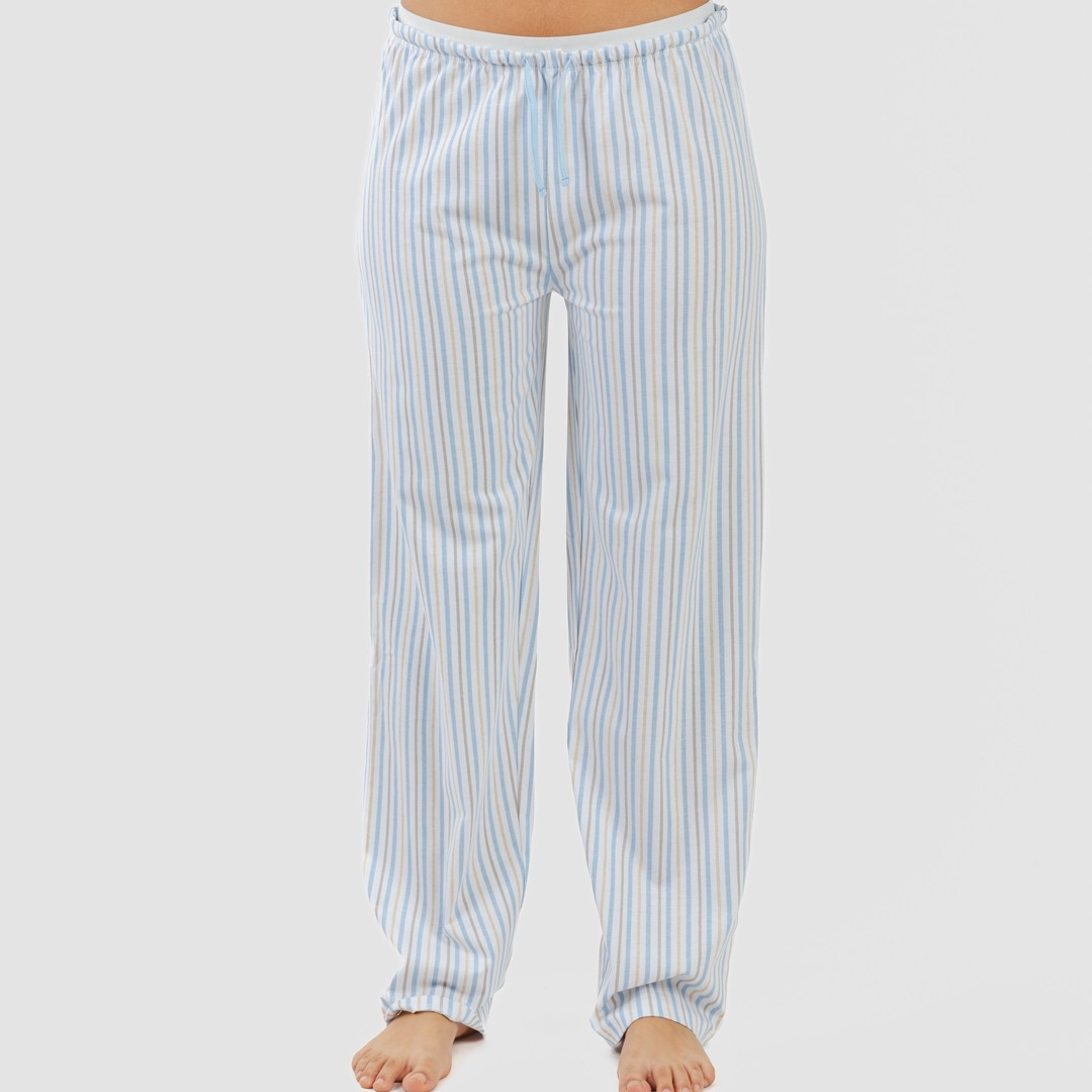 Pijama largo algodón Bennet celeste